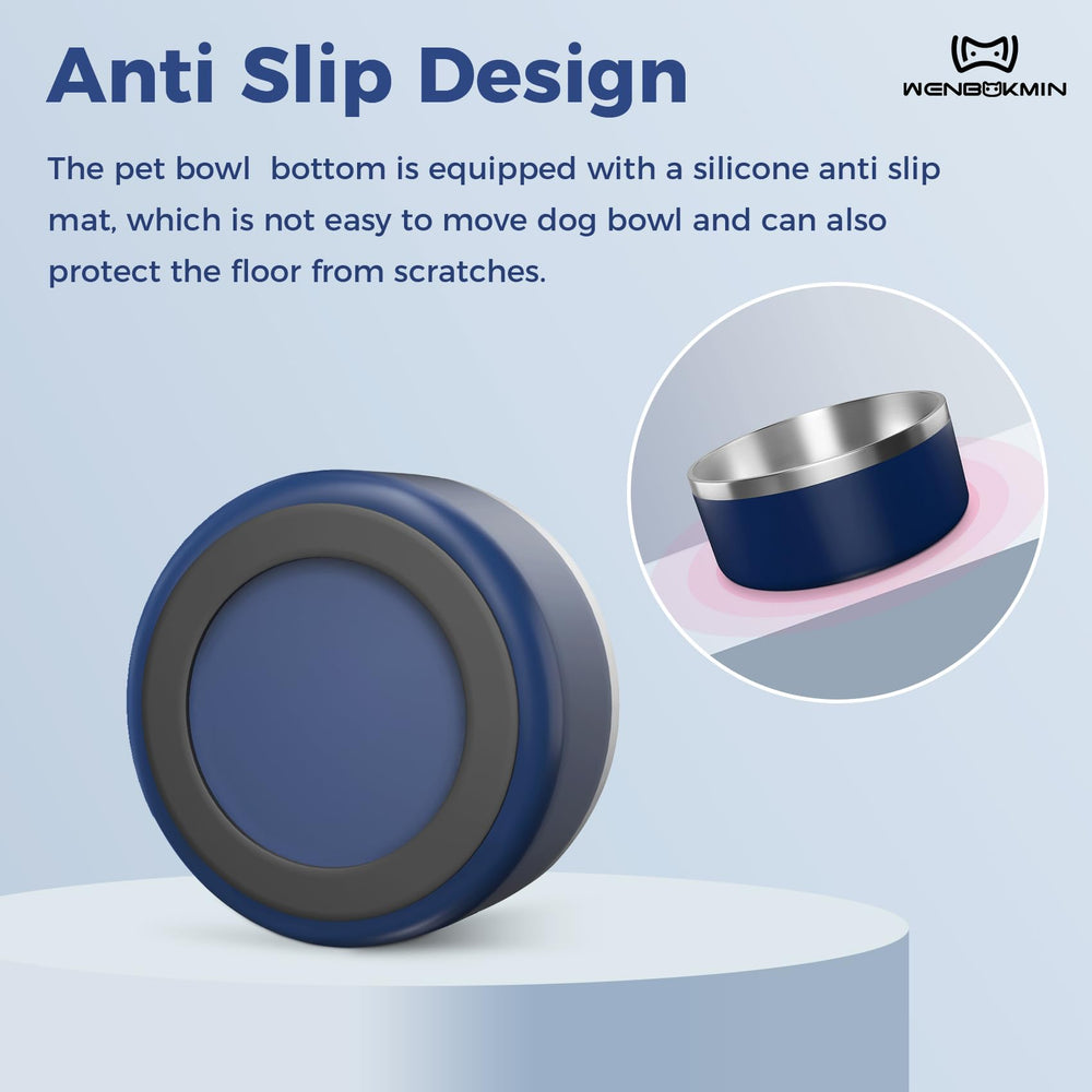 WENBOKMIN dog bowl 40oz blue compact suitable for smaller dogs.