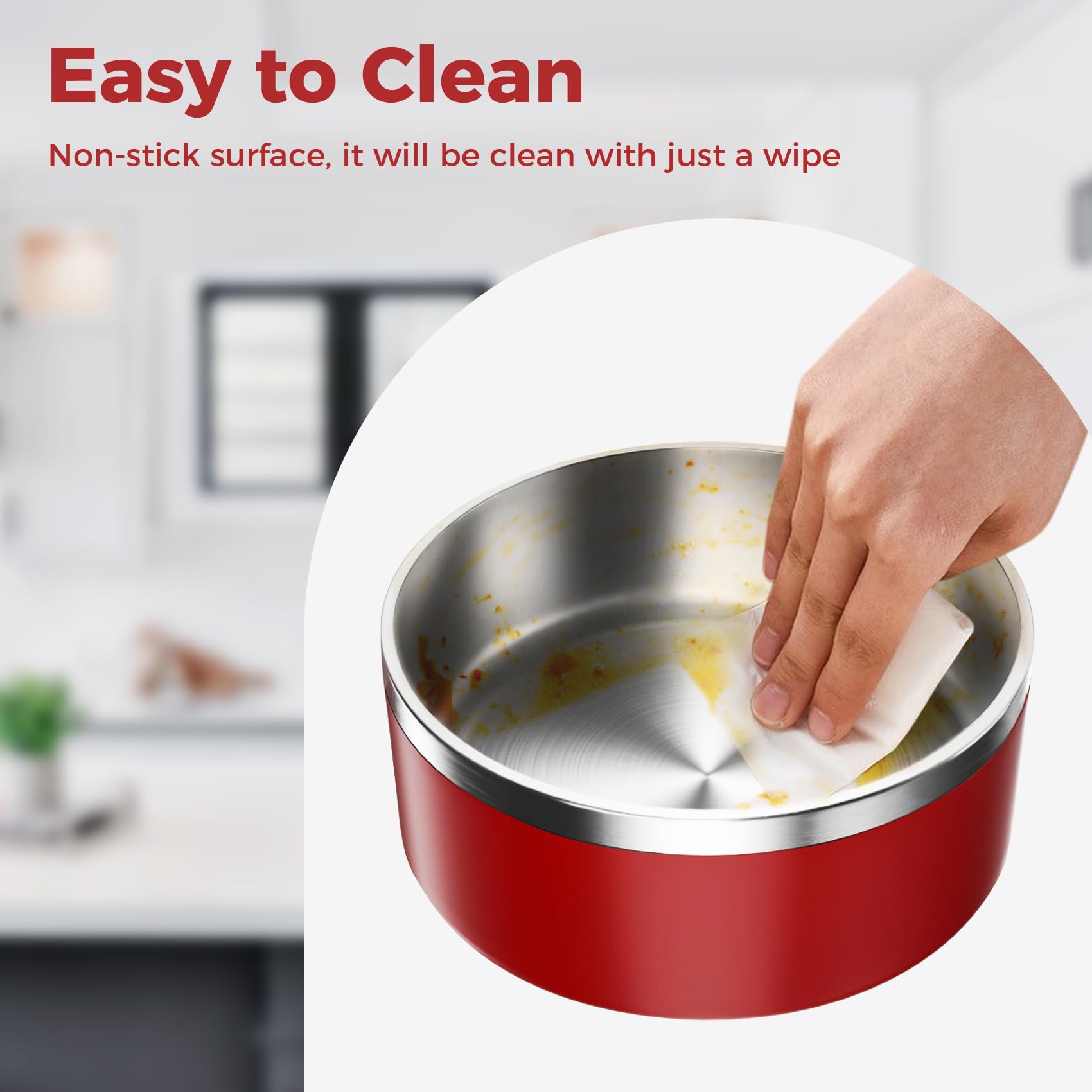 WENBOKMIN dog bowl dishwasher-safe stainless steel for quick cleanup