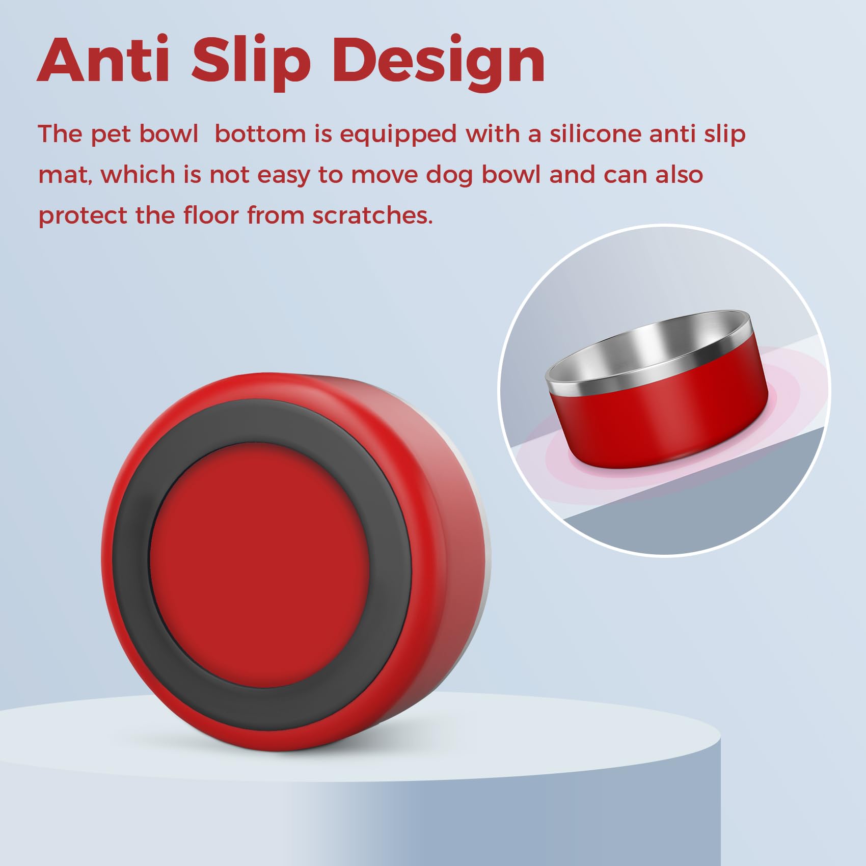 WENBOKMIN dog bowl quiet meals on hard floors with padded bottom