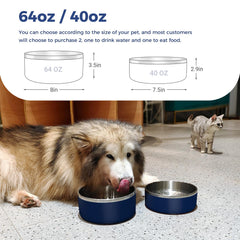 WENBOKMIN dog bowl silicone non-slip base keeps bowls steady during feeding.