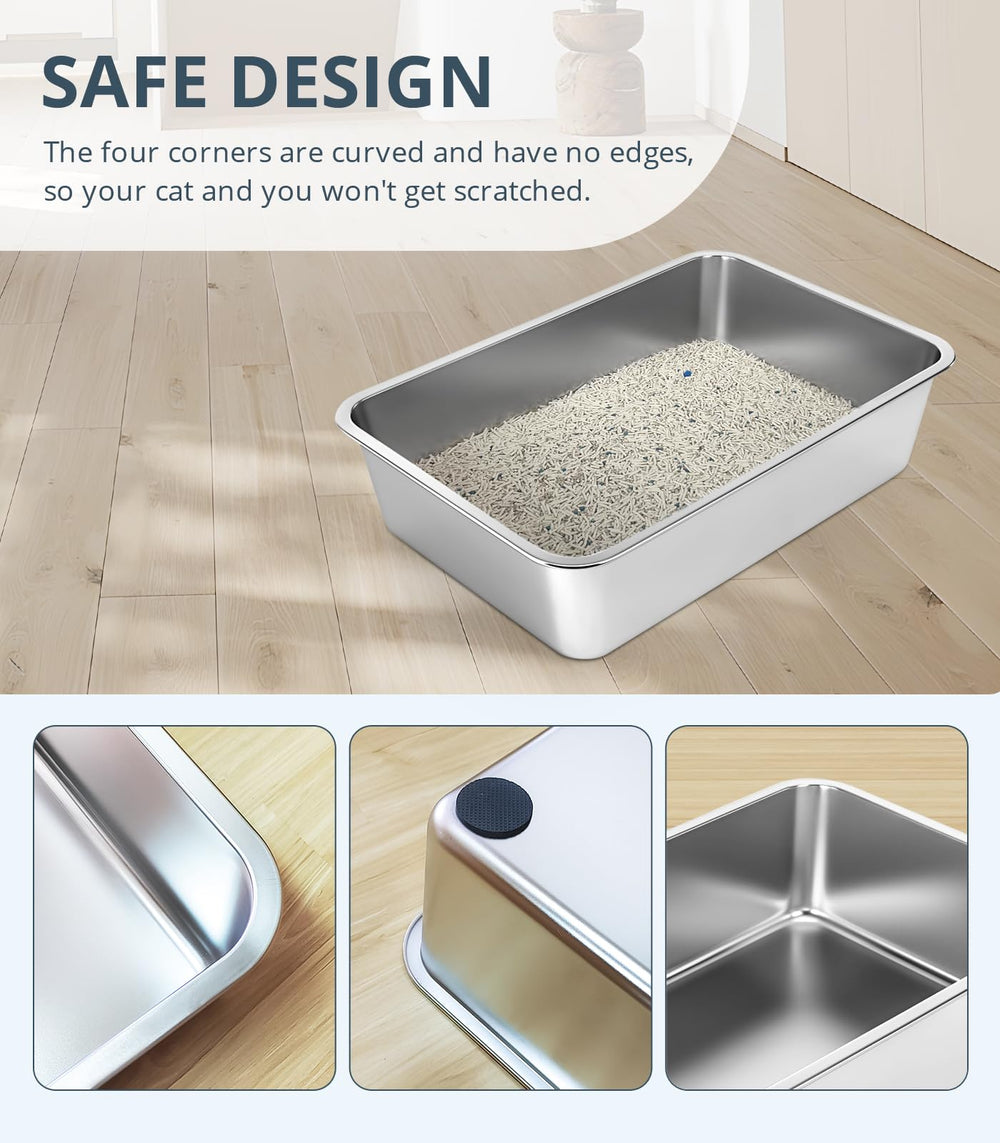 WENBOKMIN nonstick litter box surface eases cleaning and odor control.