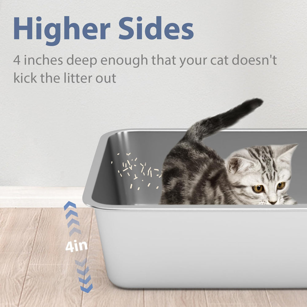 WENBOKMIN silver stainless steel durable litter box design