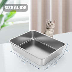 WENBOKMIN stainless-steel cat litter box top view emphasizes fit in corner and space efficiency
