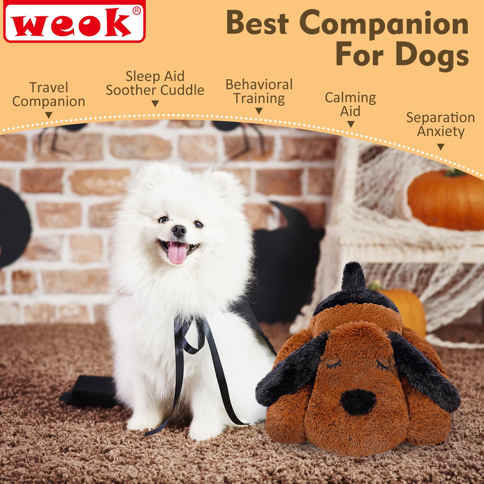 WEOK dog-barking-reduction heartbeat toy reduces nighttime barking