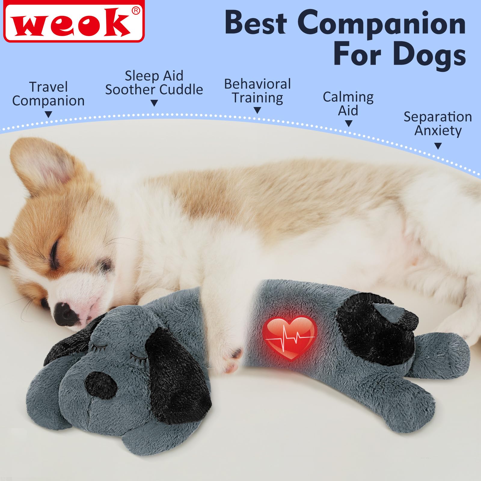 WEOK heartbeat device assembly ready to soothe dogs during crate training