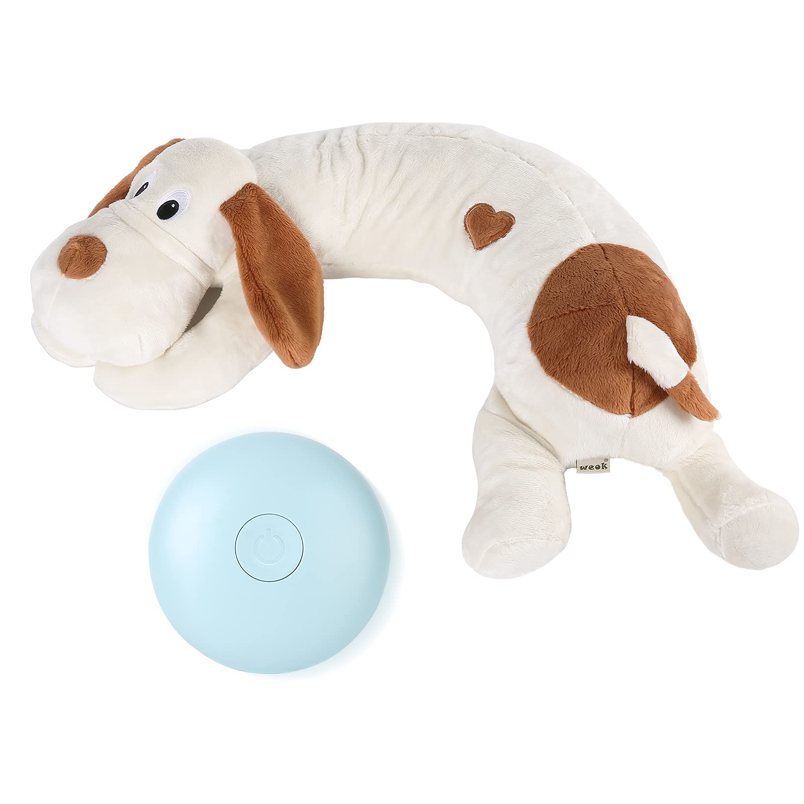 WEOK Heartbeat Dog Toy plush-face shows comforting, cuddly companionship for anxious puppies.