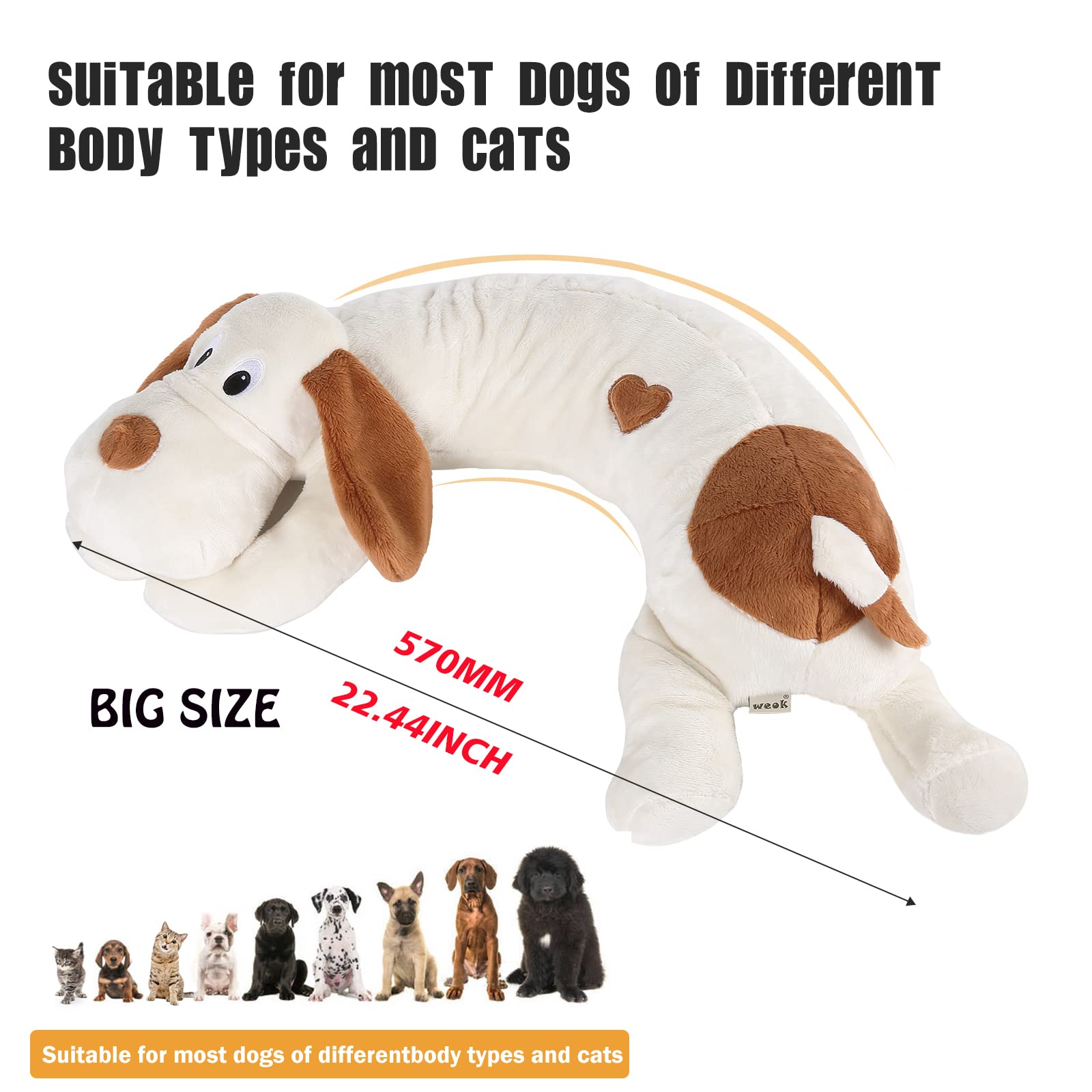 WEOK Heartbeat Dog Toy puppy-snuggle-scene highlights soothing presence for new homes.