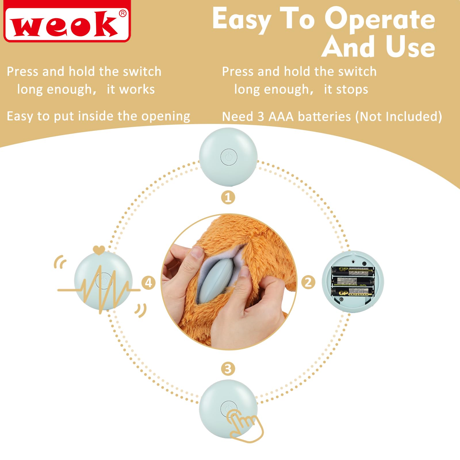 WEOK Heartbeat Plush Toy for soothing play and calm moments.
