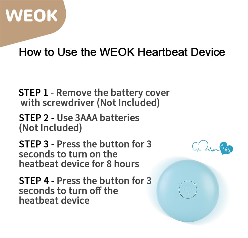 WEOK heartbeat module interior view highlights simple battery operation