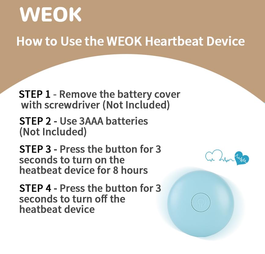 WEOK puppy-heartbeat-toy battery-compartment powering soothing rhythms