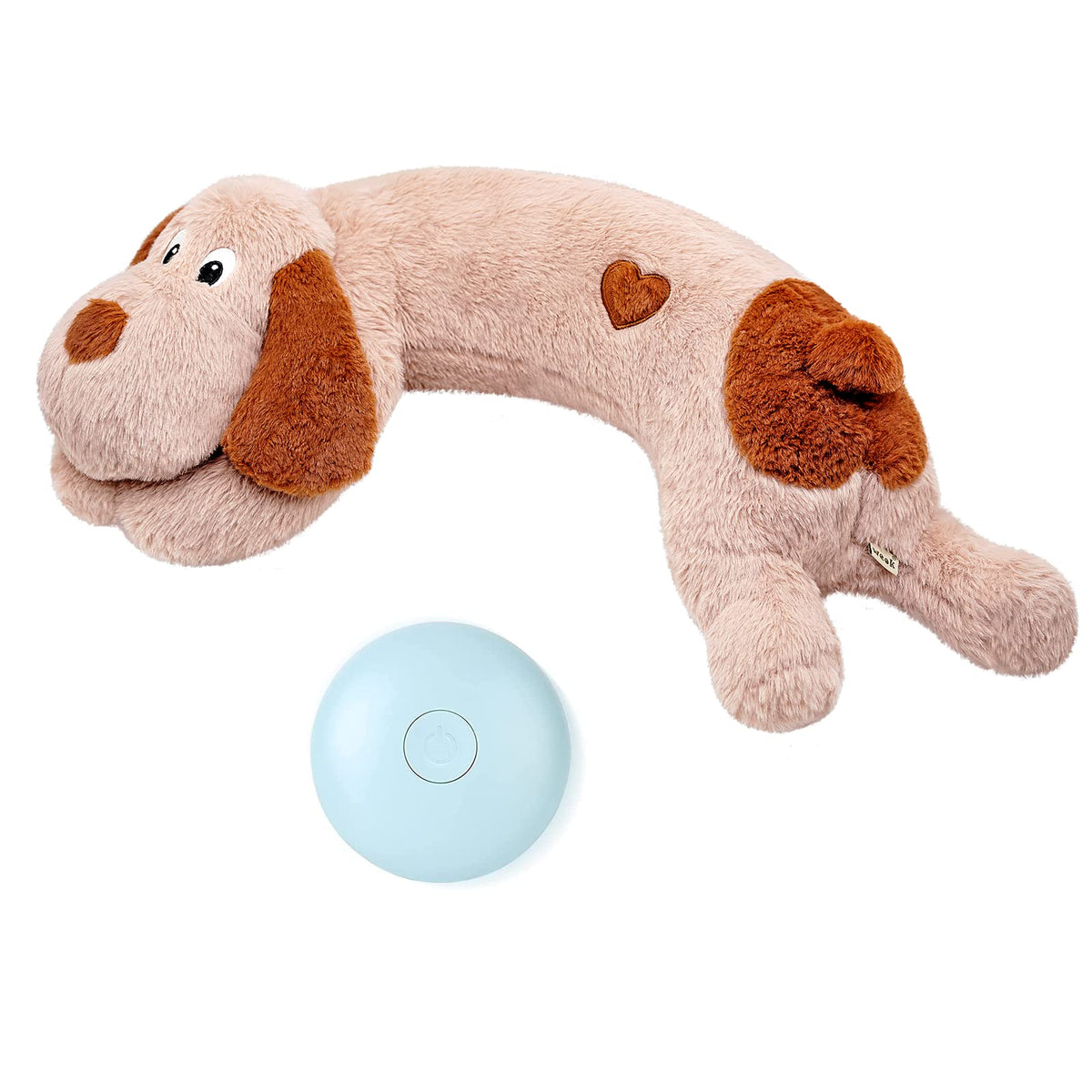 WEOK puppy-heartbeat-toy soft plush close-up, comforting anxious puppies