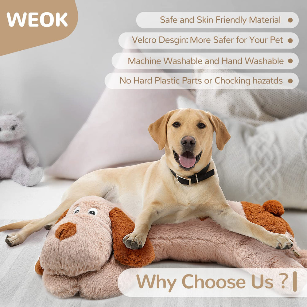 WEOK puppy-heartbeat-toy washable-fabric exterior supports clean companionship
