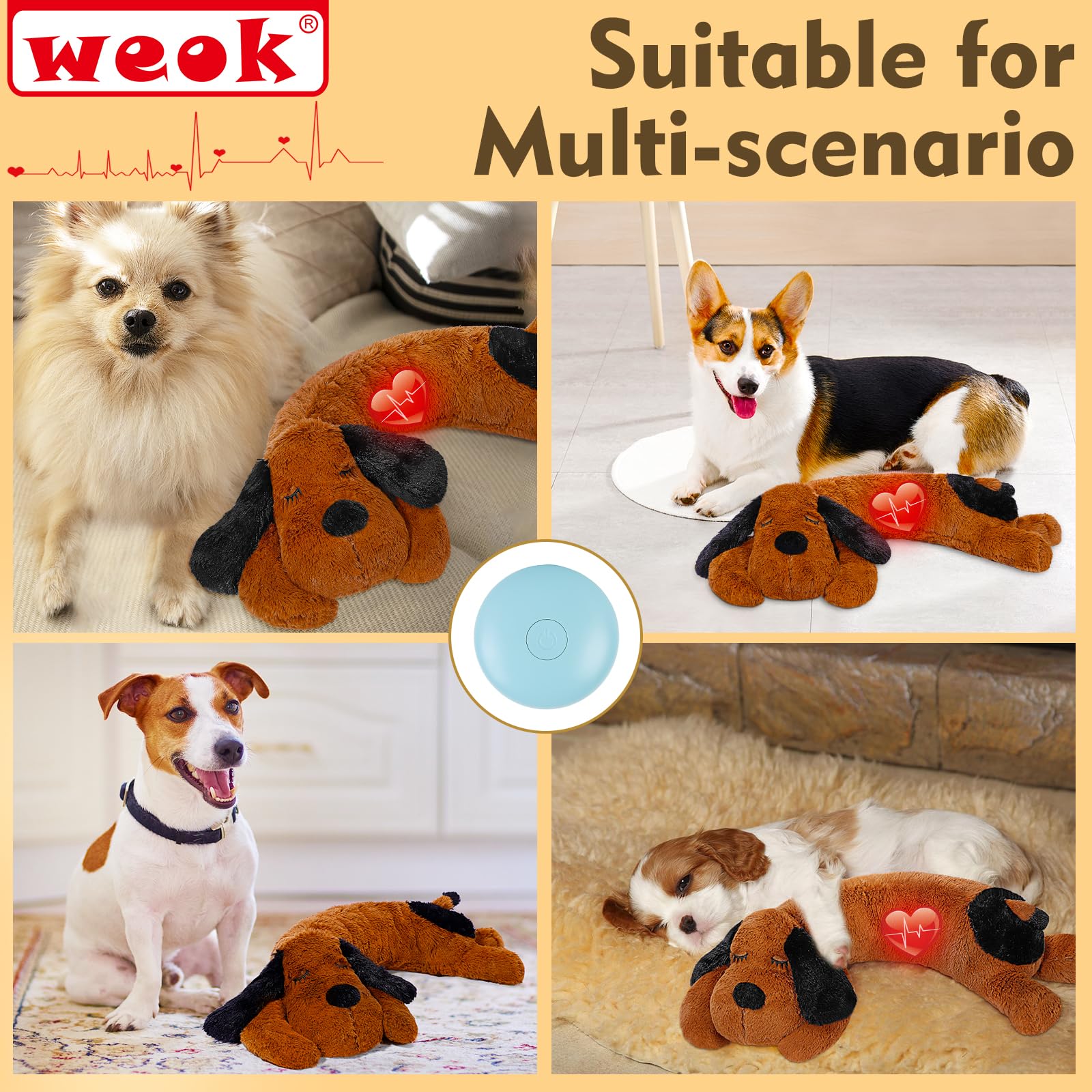 WEOK soft-plush-dog-toy emphasizes durable fabric and cuddliness for daily comfort