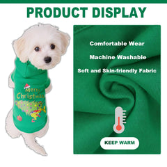 WEORGANIZE Christmas dog hoodie cropped hem enables quick potty breaks and free movement
