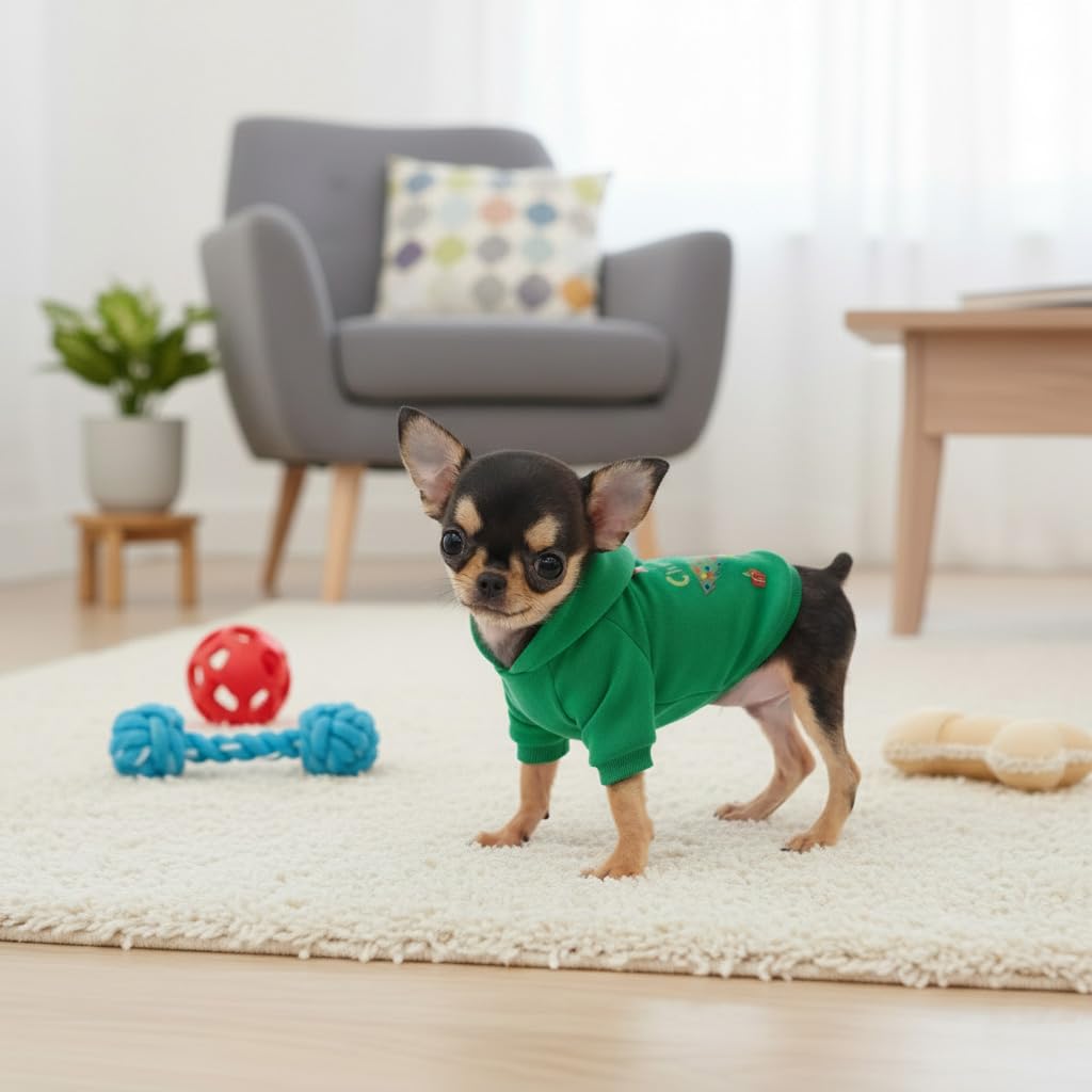 WEORGANIZE dog hoodie festive print captures holiday photo-ready style.