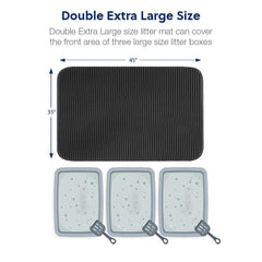 WePet cat litter mat 3D convex honeycomb holes capture litter efficiently.