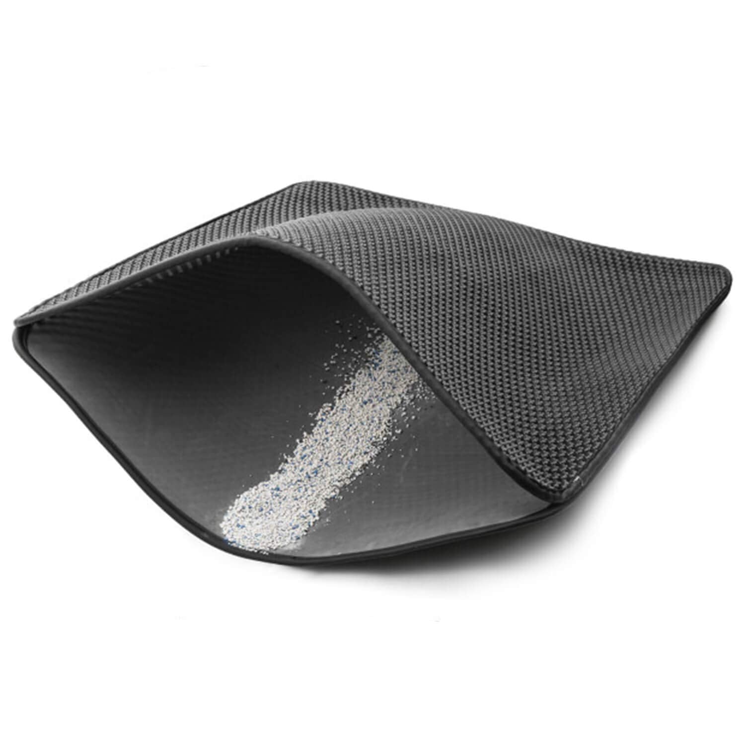 WePet cat litter mat top view highlights honeycomb double-layer litter trapping.