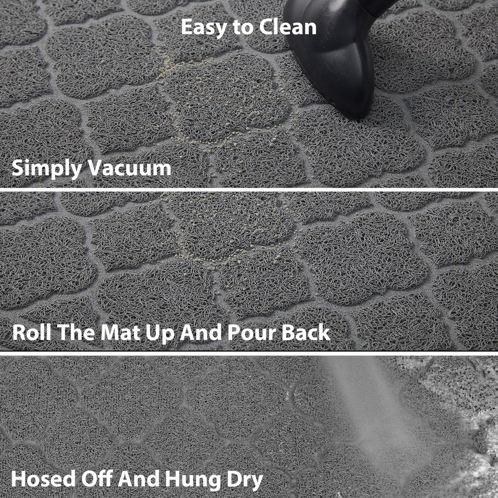 WePet Cat Litter Mat Non-slip Back keeps mat in place.