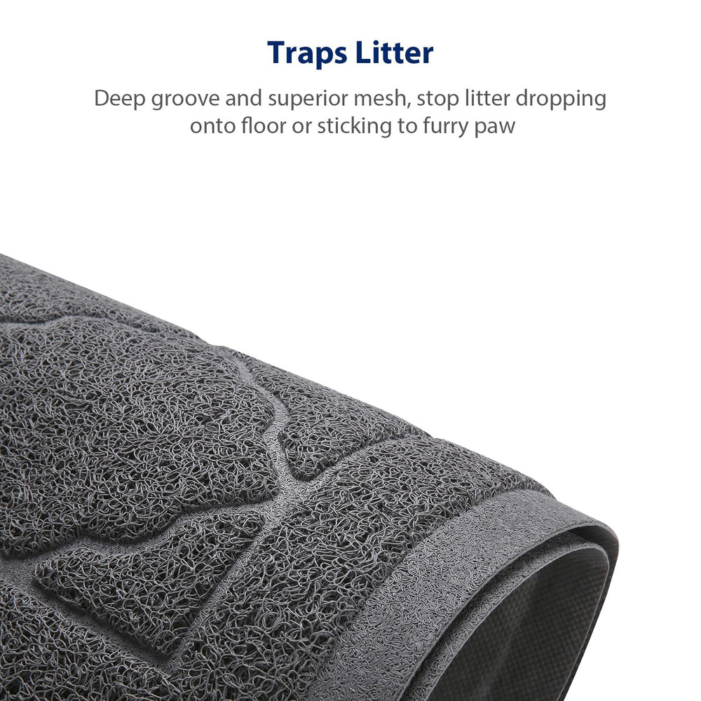 WePet Cat Litter Mat Open Web Construction hides scattered litter.