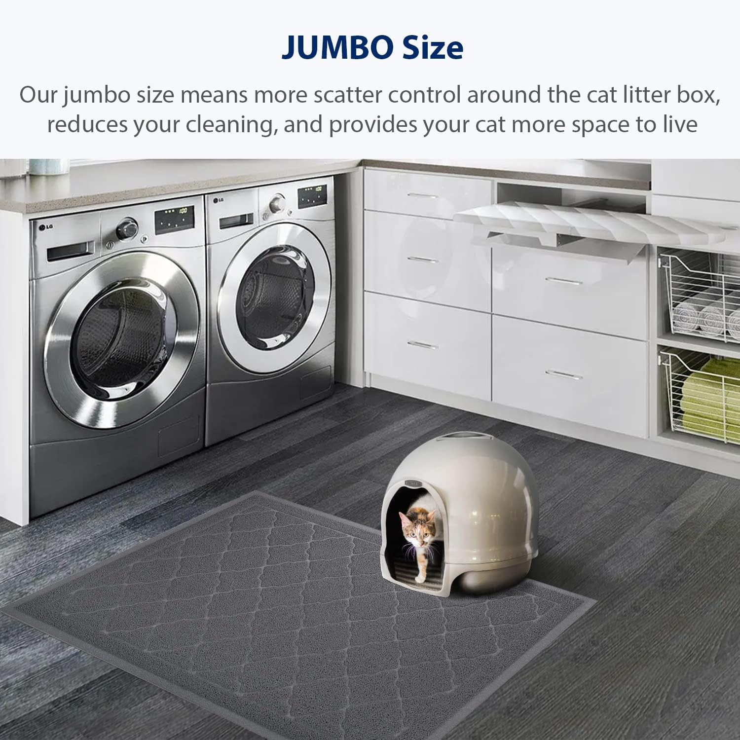 WePet Cat Litter Mat Phthalate-free Vinyl for paw friendly use.