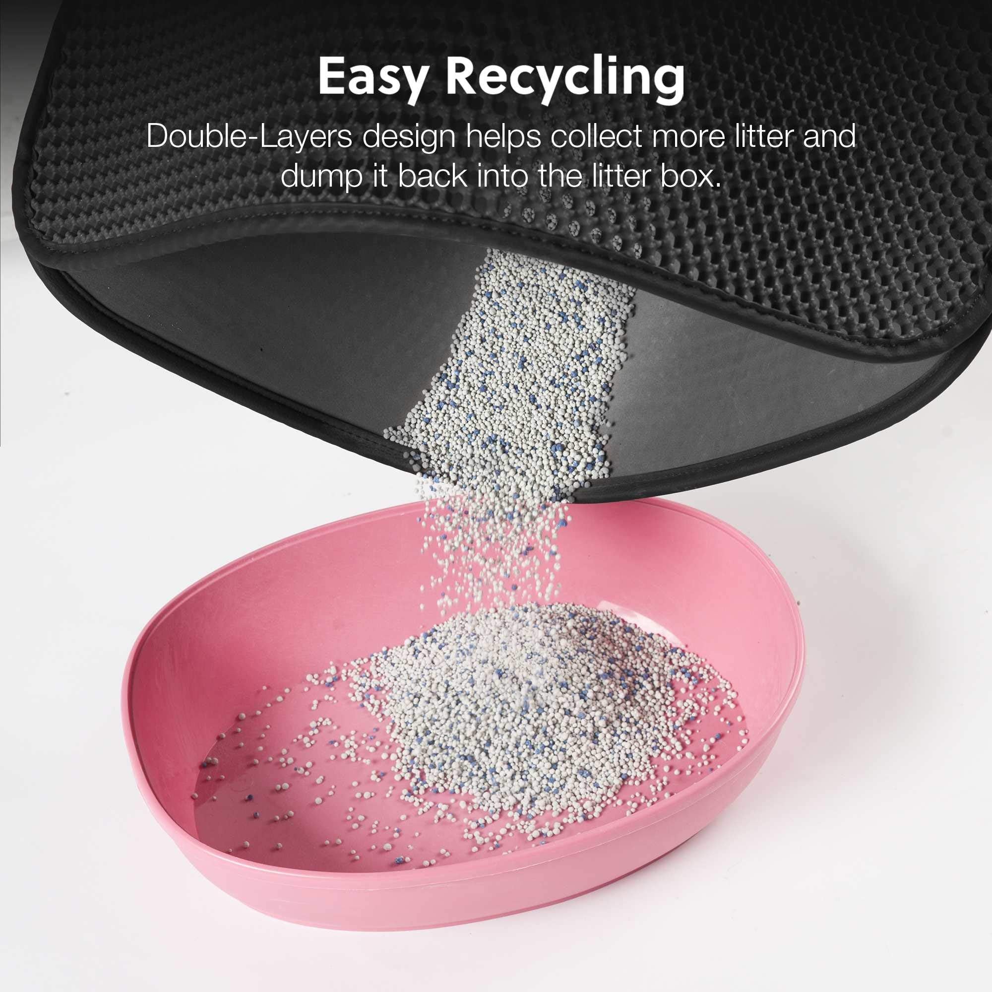 WePet cat litter mat EVA material is soft on paws and easy to clean.