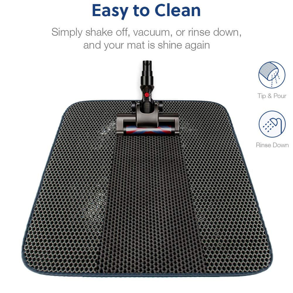 WePet leather edging adds water resistance and prevents leaks on floors.