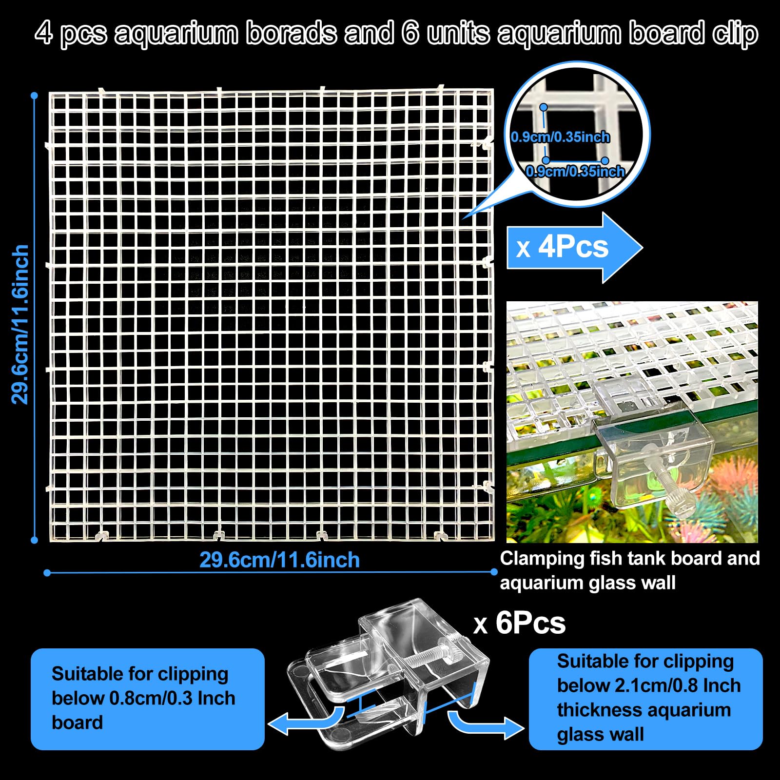 Weramics aquarium lid top board clips-included provides secure, reusable cover solutions.