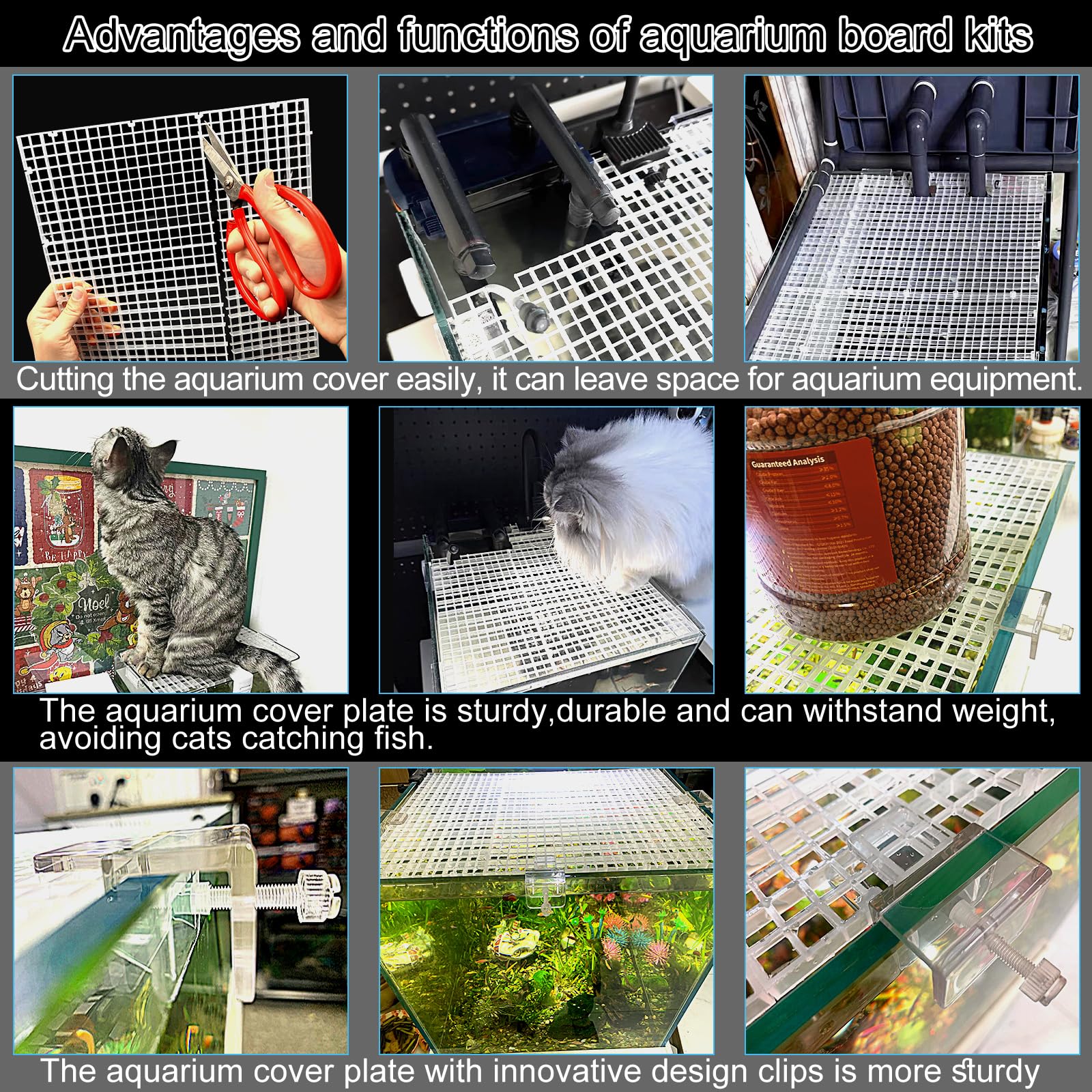 Weramics aquarium lid top board cut-to-shape shows flexible sizing for irregular tanks.