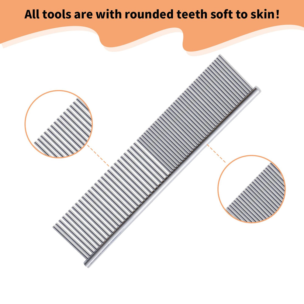 Werduoland 2in1 detangling comb tool for topcoat and undercoat grooming