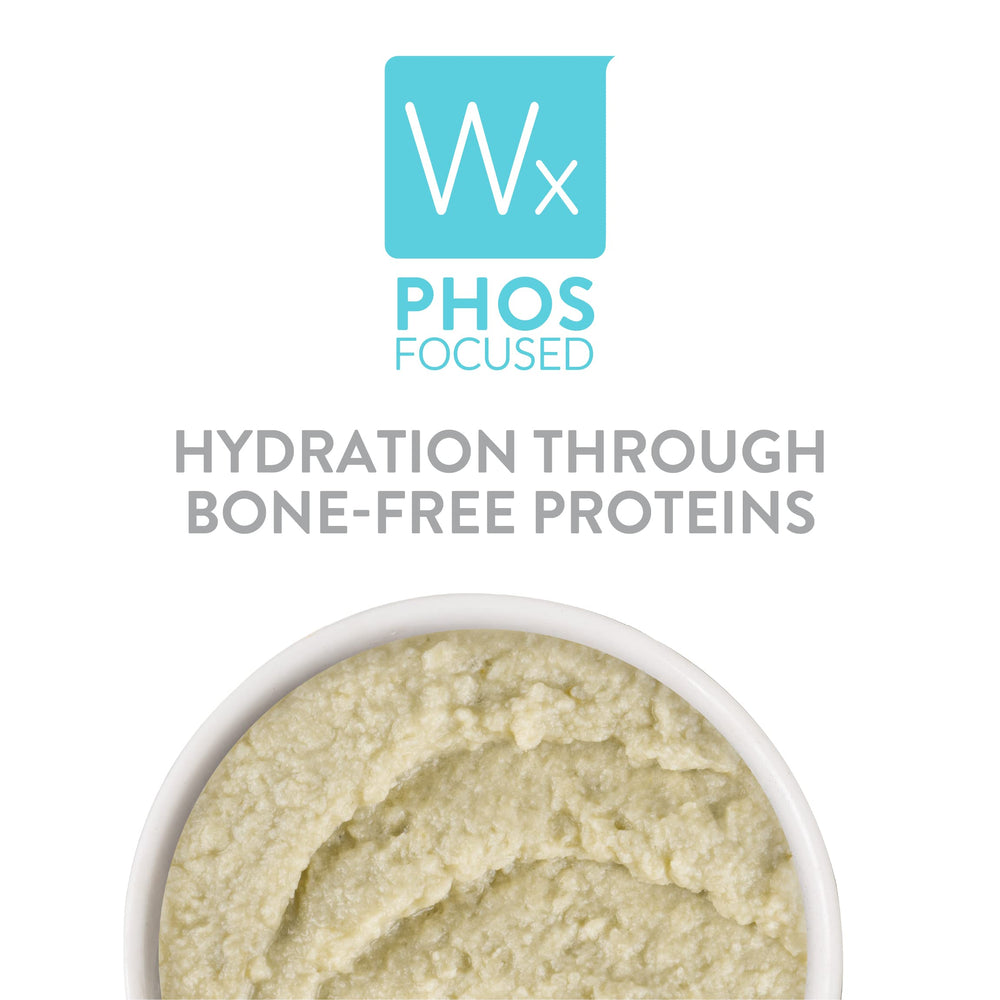 Label highlight on Weruva Wx Phos Focused formula showing phosphorus guidance.