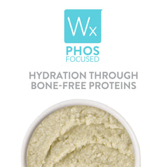 Label highlight on Weruva Wx Phos Focused formula showing phosphorus guidance.