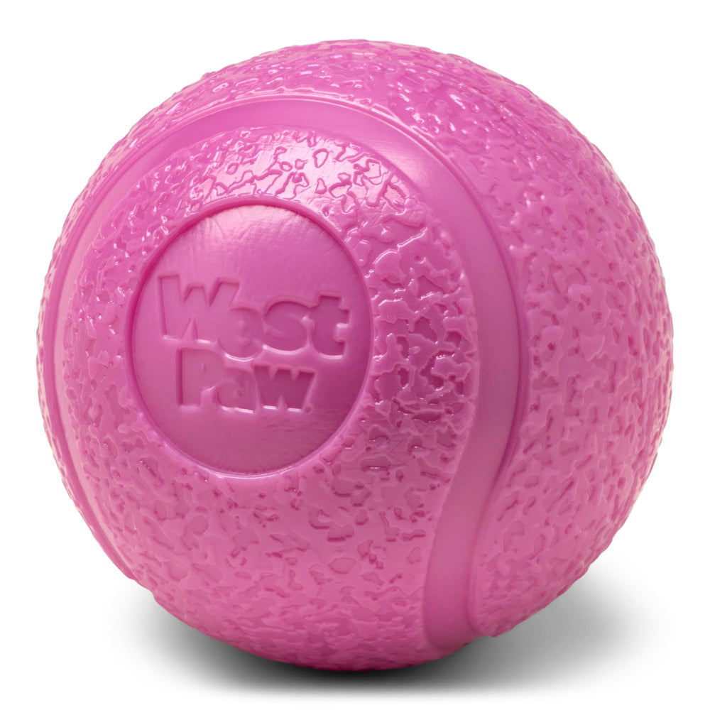 WEST PAW Boundr Ball toy hot-pink ideal for playful water outings and splashy rewards.