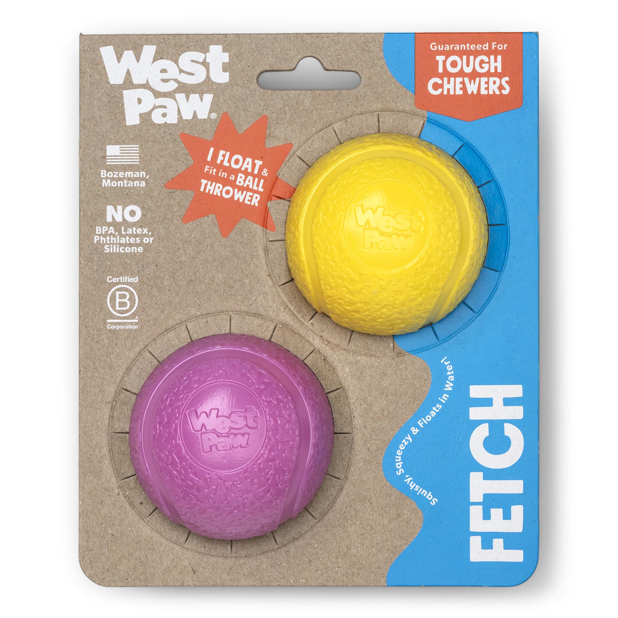 WEST PAW Boundr Ball toy texture closeup shows durable, flexible material for safe play.