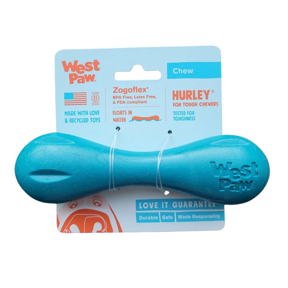 WEST PAW Hurley dog bone toy durable chew for small dogs, long-lasting play.