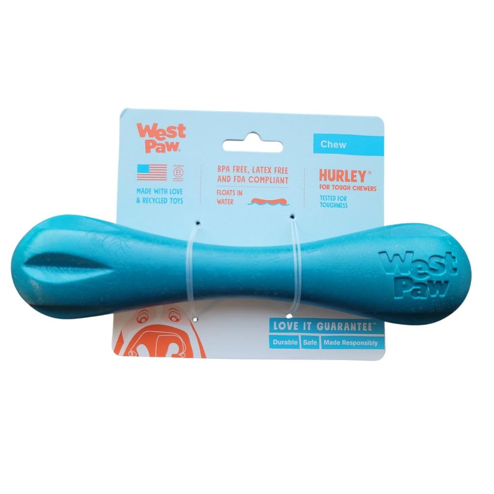 West Paw Hurley large river dog bone closeup showing durable chew toy for tough chewers.