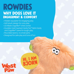 WEST PAW Rowdies Bjorn reinforced-fabric close-up highlights durability for chewers.