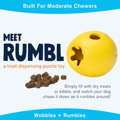 West Paw Rumbl small kibble-holding cavity for slow feeding.