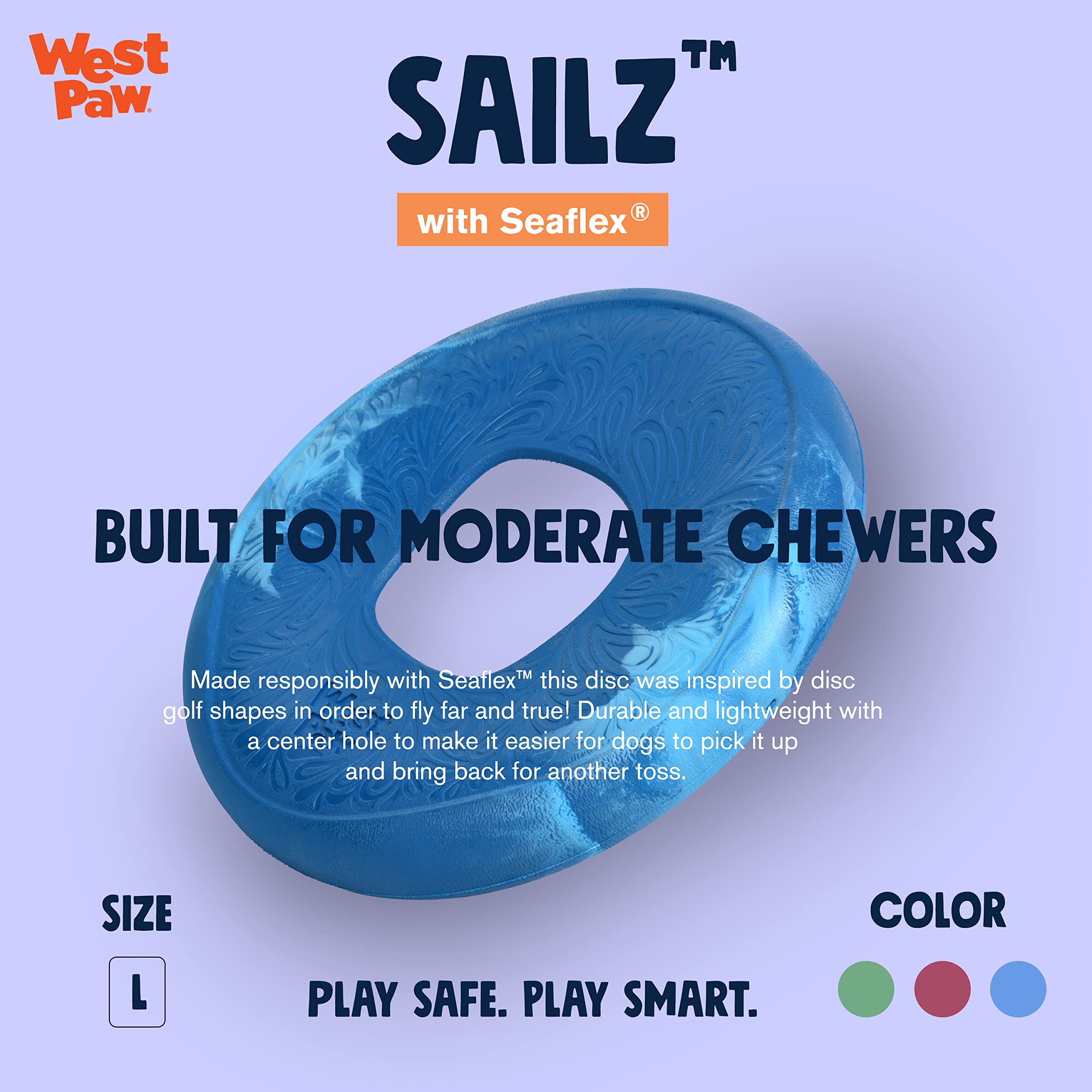 WEST PAW Seaflex Sailz close-up of chew-safe Zogoflex material.