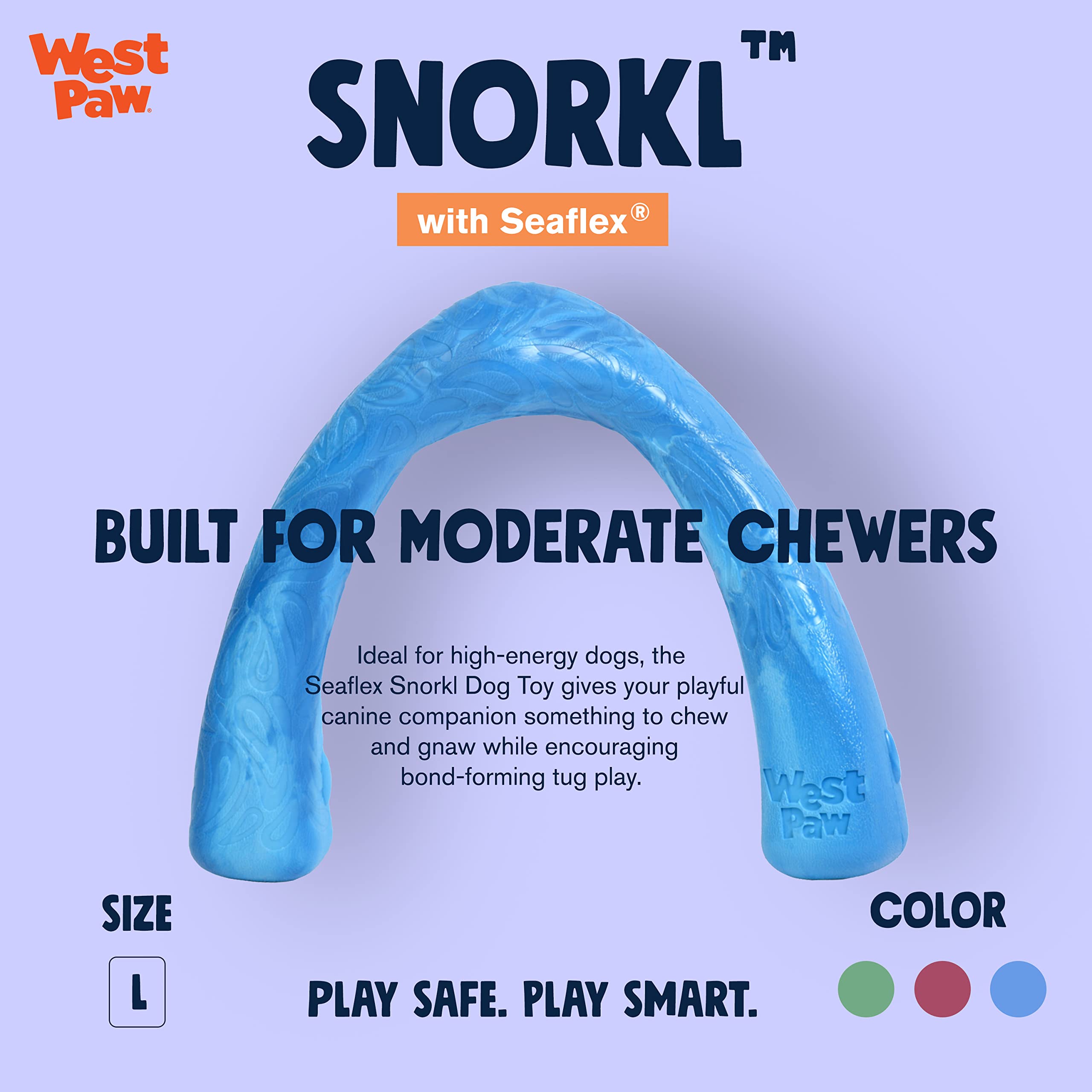 West Paw Seaflex Snorkl swirl-technology colors each toy uniquely