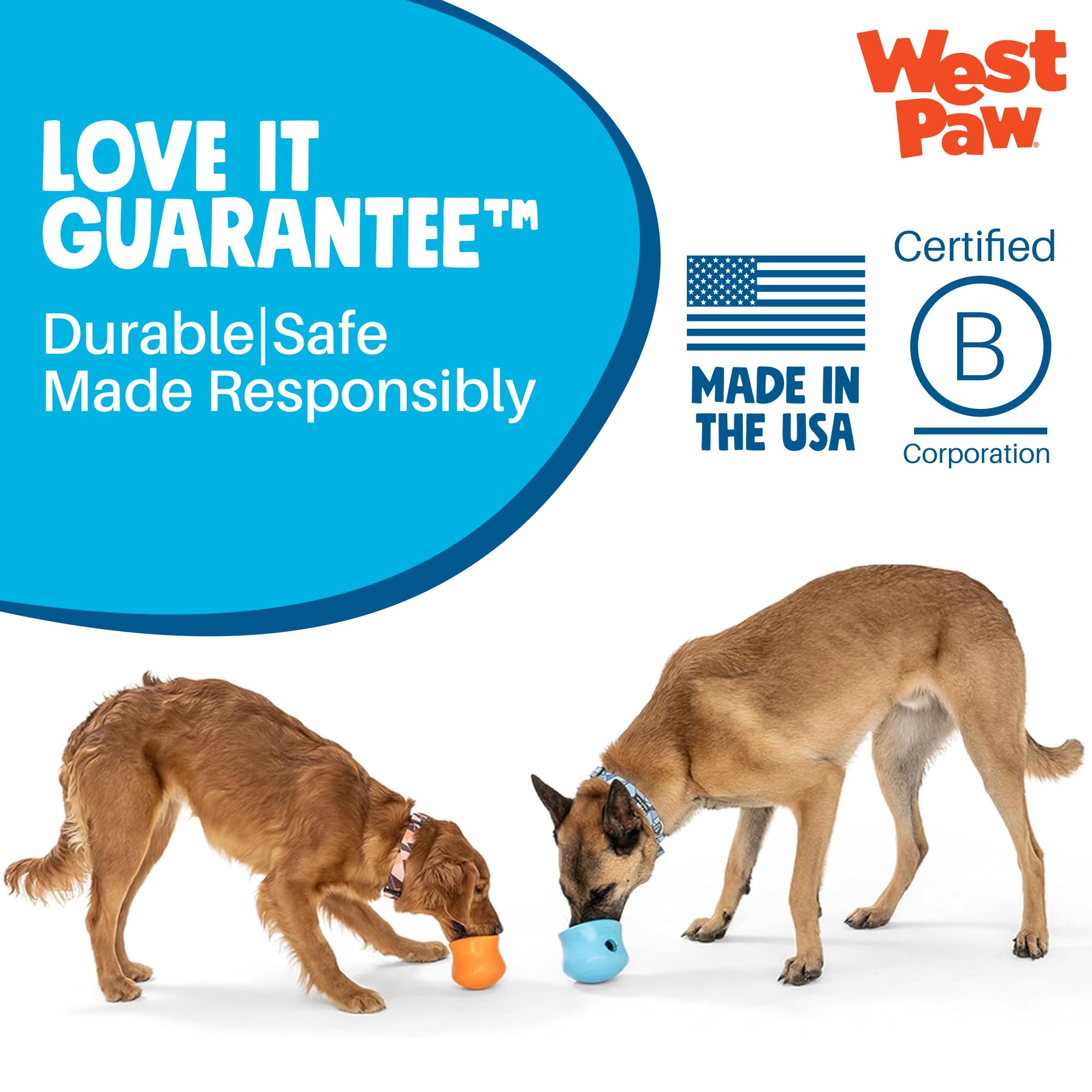 WEST PAW Toppl XL Clover Green large-dog friendly design fosters engaging, healthy play.