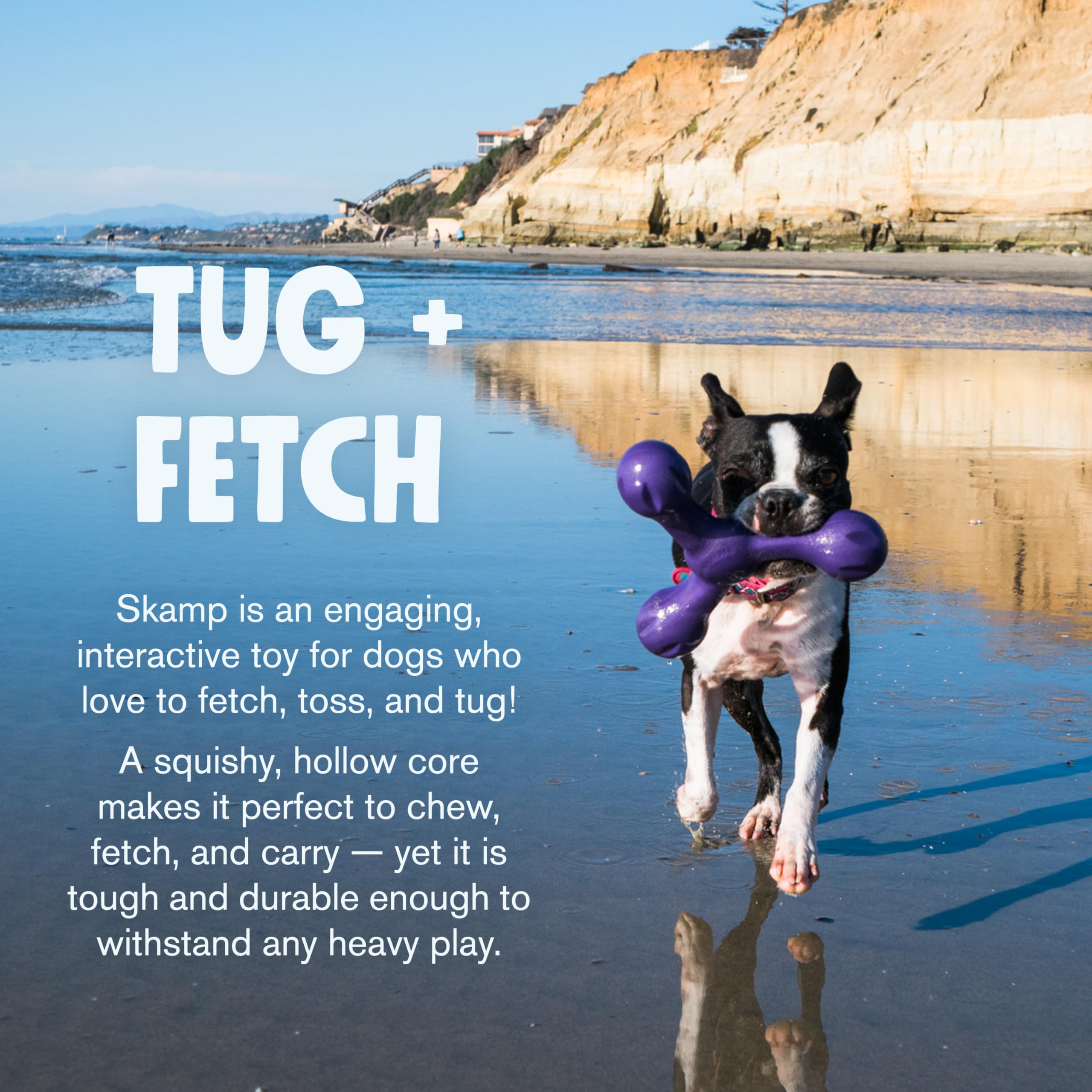 WEST PAW Zogoflex Air Skamp hollow-core design—softer bite for chewing and carrying.
