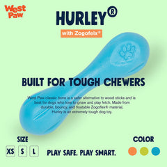 WEST PAW Zogoflex Hurley floating aqua dog toy enables splash-friendly water play