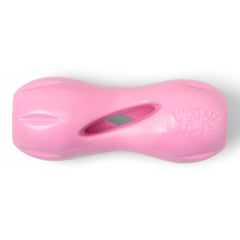 West Paw Zogoflex Qwizl dog puzzle toy in bubblegum color for interactive enrichment.