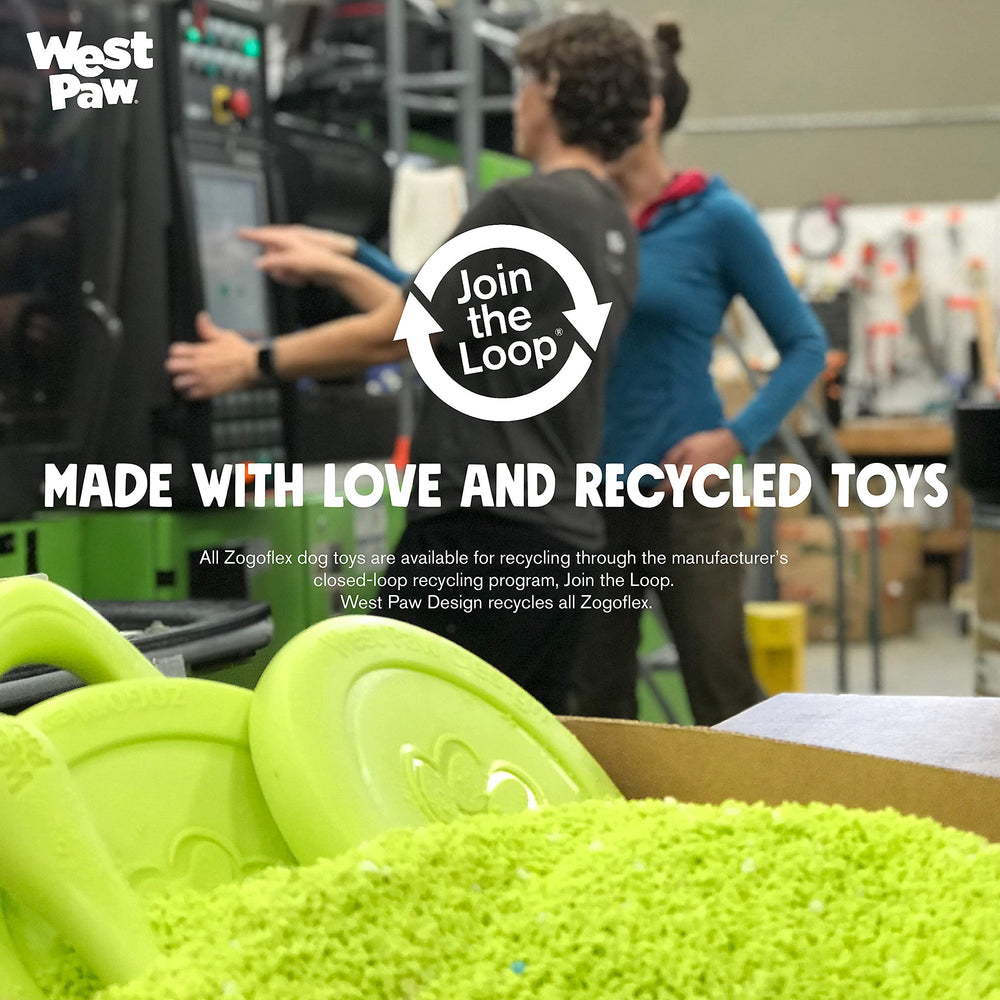 West Paw Zogoflex Qwizl Granny Smith Small all-life-stages toy for smart boredom relief