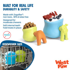 WEST PAW Zogoflex Toppl durable-chew toy with textured surface.