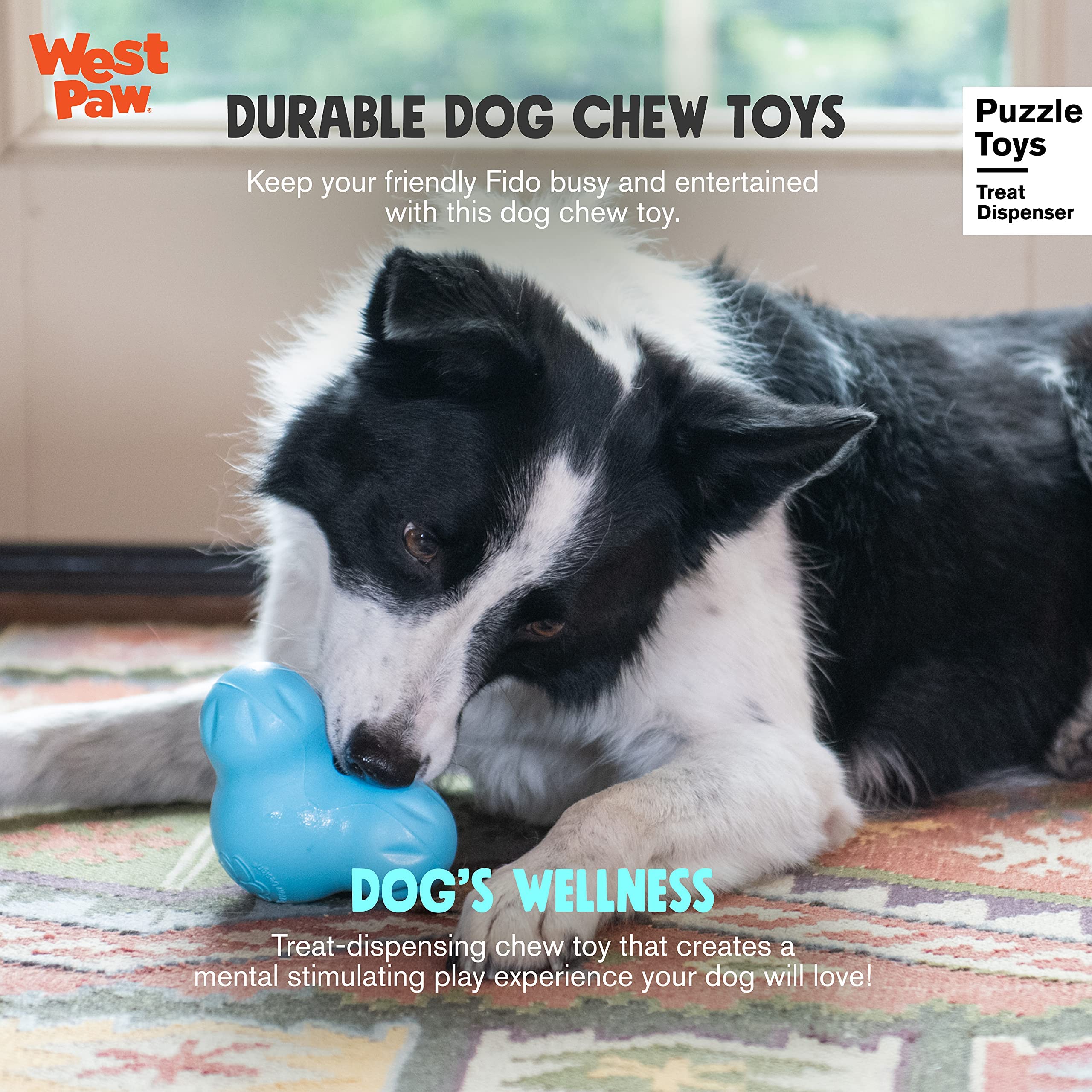 WEST PAW Zogoflex Tux dishwasher-safe design for easy cleaning after play.