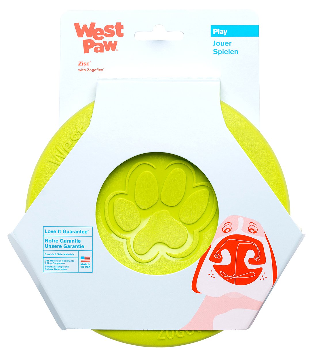 West Paw Zogoflex Zisc frisbee Tangerine 6.5 inch for fetch and quick retrieves