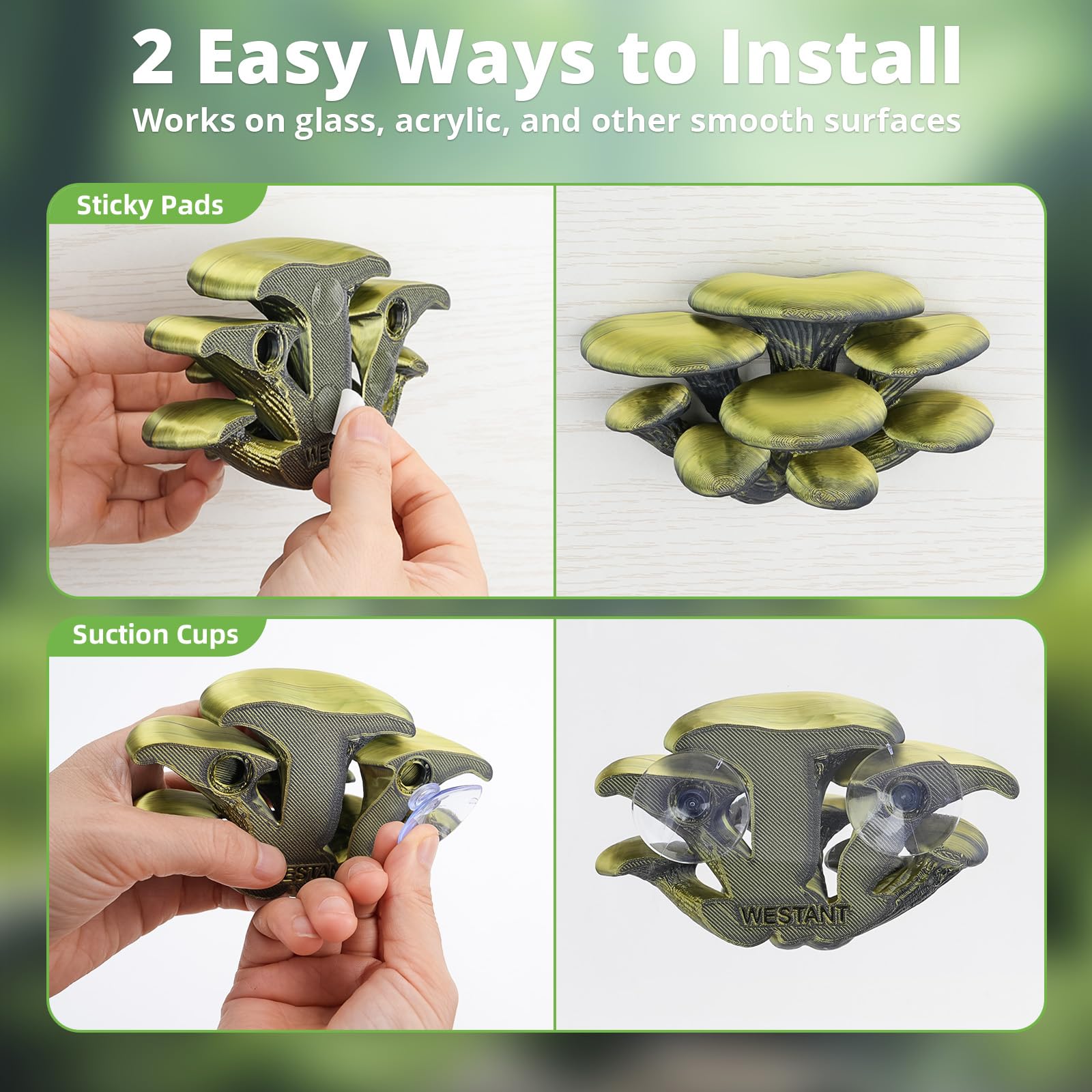 Westant Mushroom Decor gecko climbing setup shows safe climb-friendly decor
