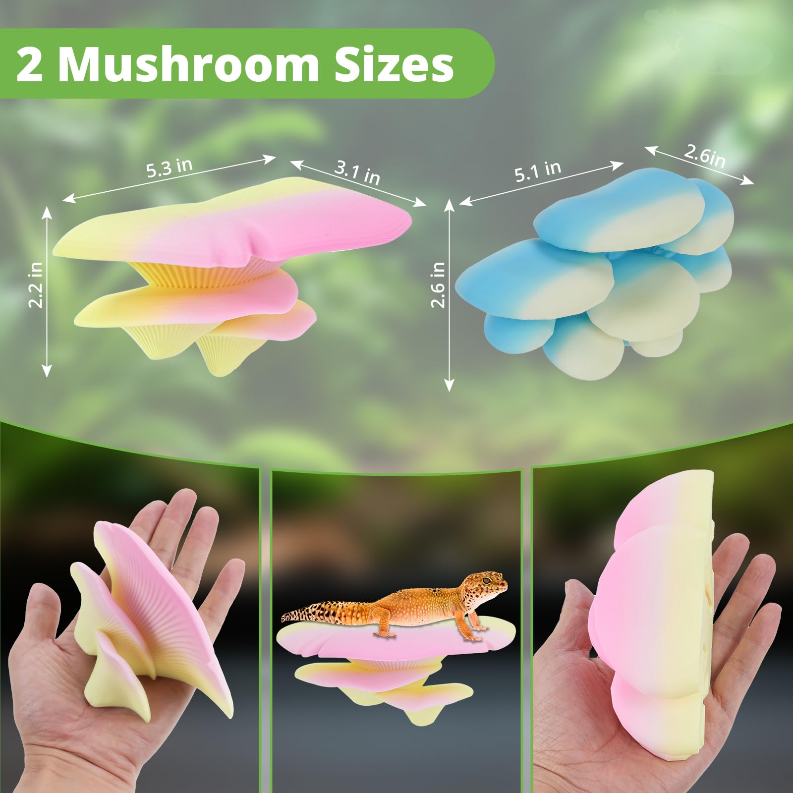 Westant Mushroom Decor leopard gecko tank complements bearded dragon habitats