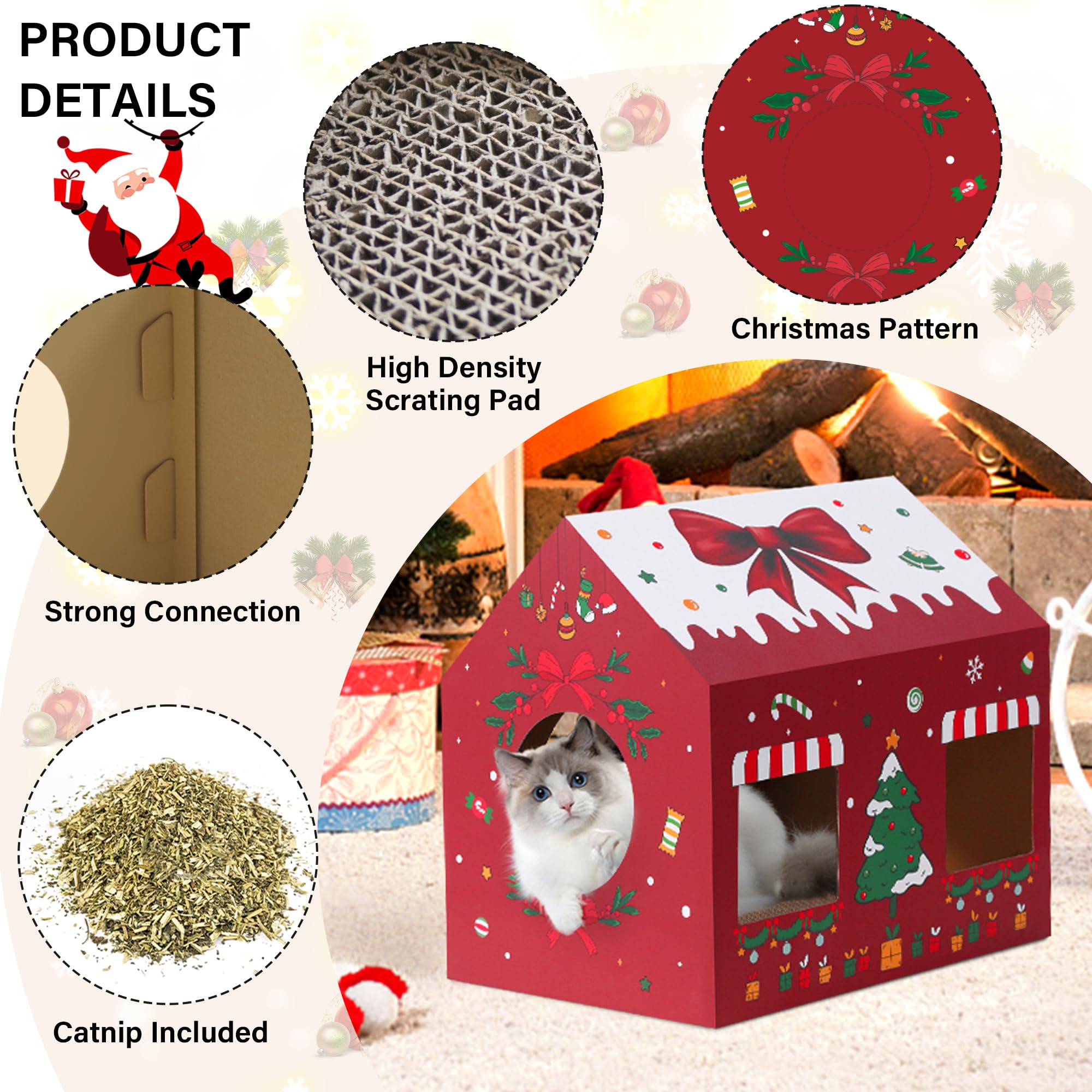 WESTERN HOME Christmas cat house scratching board satisfies natural scratching and play